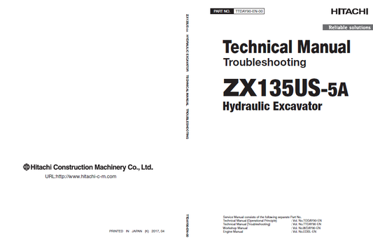Manuales Técnicos Excavadora Hitachi ZX135US-5A