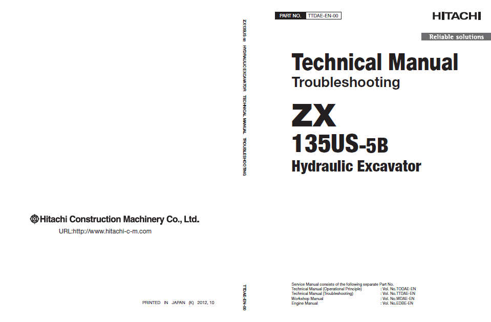 Manuales Técnicos Excavadora Hitachi ZX135US-5B