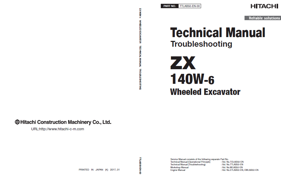 Manuales Técnicos Excavadora Hitachi ZX140W-6
