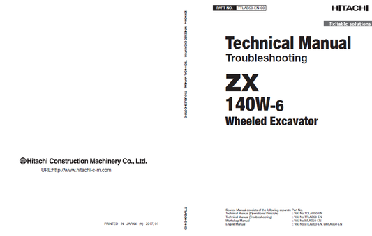 Manuales Técnicos Excavadora Hitachi ZX140W-6