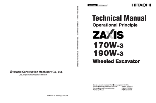 Manuales Técnicos Hitachi ZX170W-3, ZX190W-3