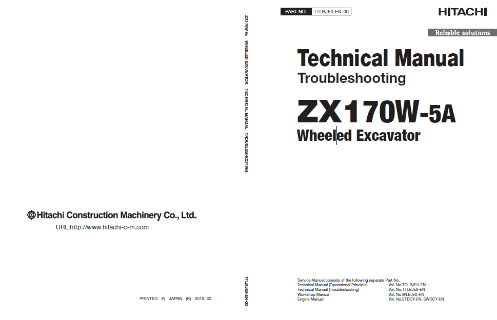 Manuales Técnicos Excavadora Hitachi ZX170W-5A