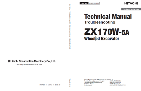 Manuales Técnicos Excavadora Hitachi ZX170W-5A