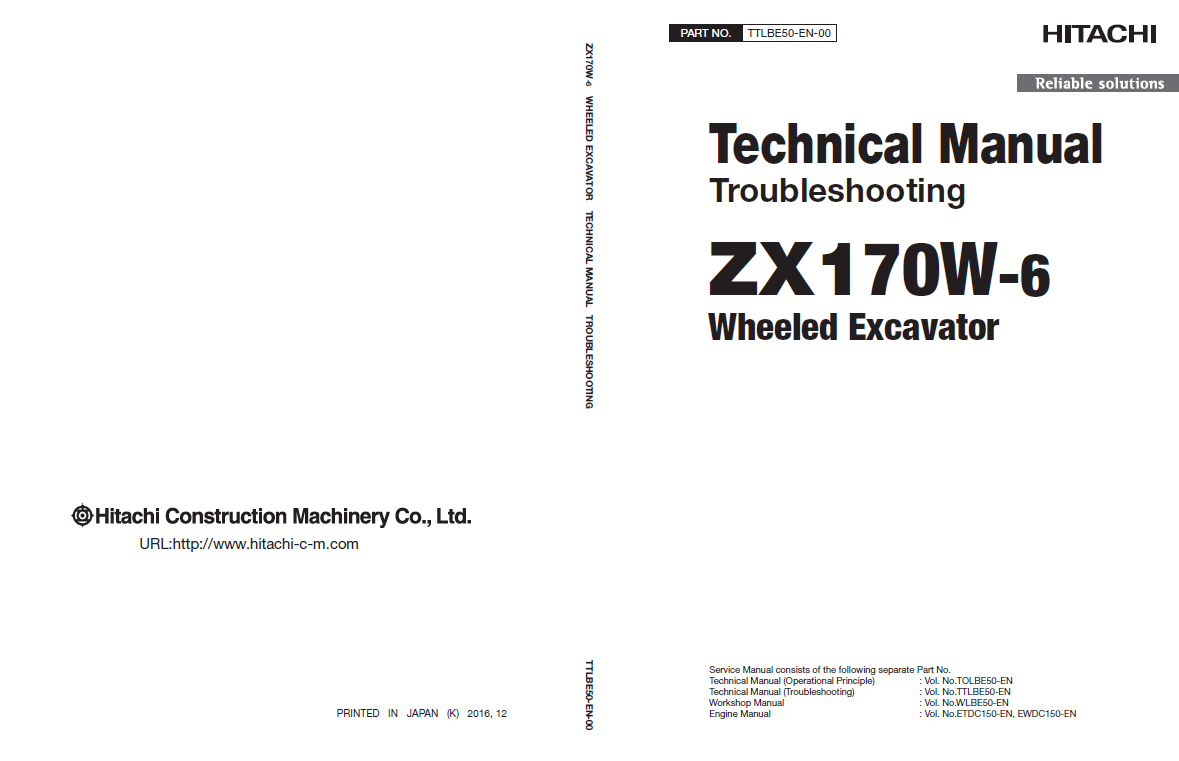 Manuales Técnicos Excavadora Hitachi ZX170W-6
