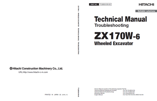 Manuales Técnicos Excavadora Hitachi ZX170W-6