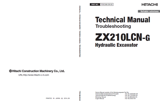 Manuales Técnicos Excavadora Hitachi ZX200-5G, ZX210-5G