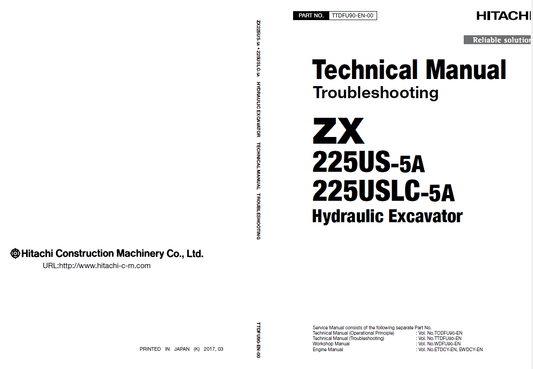 Manuales Técnicos Excavadora Hitachi ZX225US-5A, ZX225USLC-5A