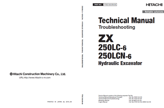 Manuales Técnicos Excavadora Hitachi ZX250LC-6, ZX250LCN-6