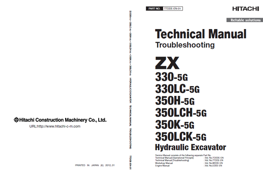 Manuales Técnicos Excavadora Hitachi ZX330-5G, ZX350-5G
