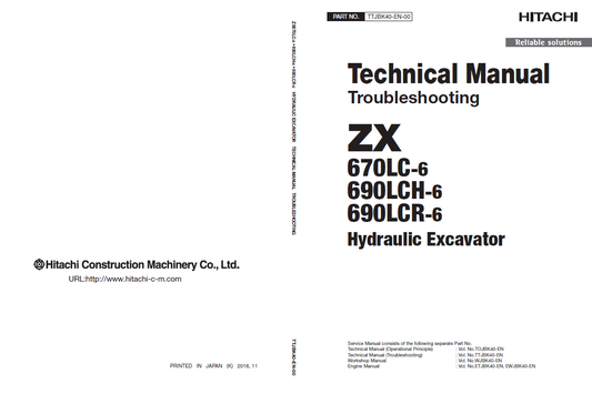 Manuales Técnicos Excavadora Hitachi ZX670-6, ZX690-6