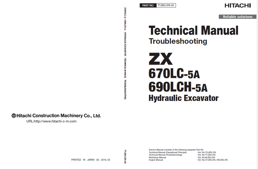 Manuales Técnicos Excavadora Hitachi ZX670LC-5A, ZX690LCH-5A