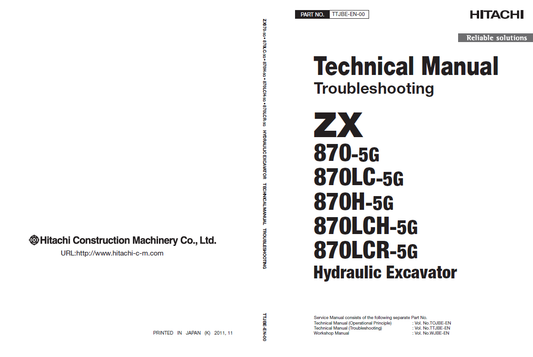 Manuales Técnicos Excavadora Hitachi ZX870-5G