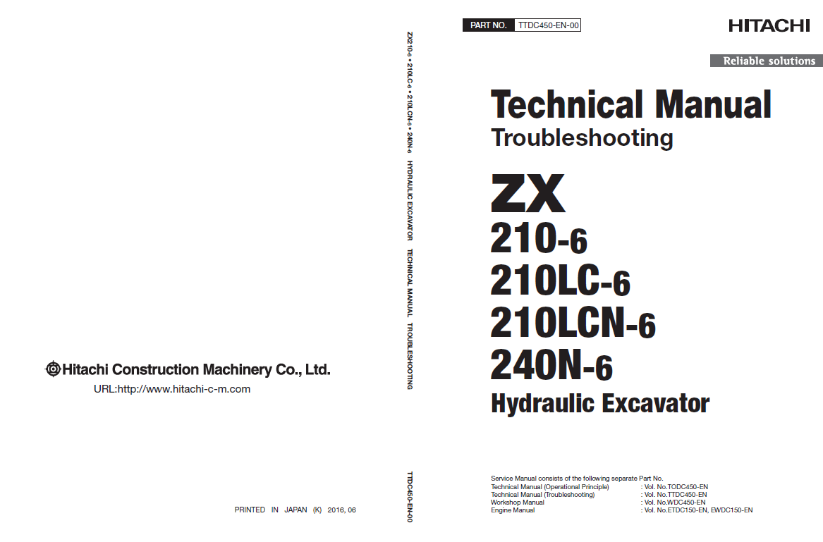 Manuales Técnicos Excavadoras Hitachi ZX210-6 y ZX240N-6