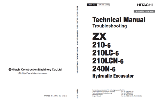 Manuales Técnicos Excavadoras Hitachi ZX210-6 y ZX240N-6
