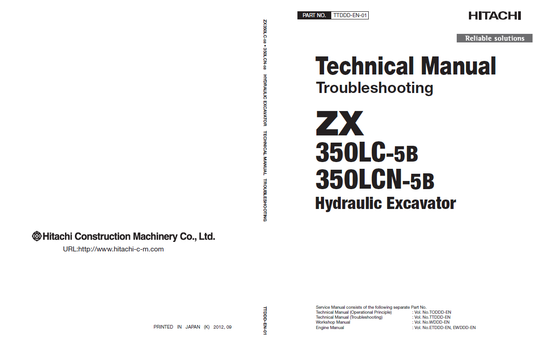 Manuales Técnicos Excavadoras Hitachi ZX350LC-5B, ZX350LCN-5B