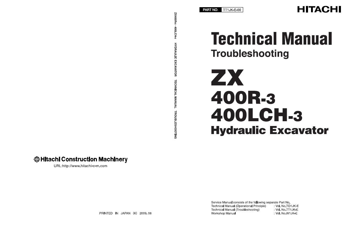 Manuales Técnicos Excavadoras Hitachi ZX400R-3, ZX400LCH-3