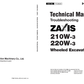 Manuales Técnicos Excavadora sobre Ruedas Hitachi ZX210W-3, ZX220W-3
