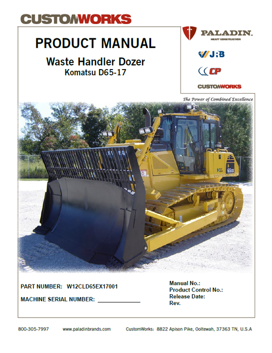 Manuales de Información de Producto Bulldozer Komatsu D65-17 - W12CLD65EX17001