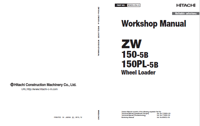Manuales de Taller Cargador Hitachi ZW150-5B ZW150PL-5B