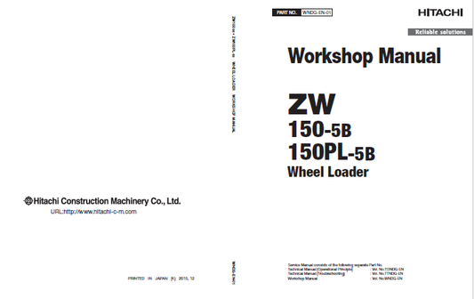 Manuales de Taller Cargador Hitachi ZW150-5B ZW150PL-5B