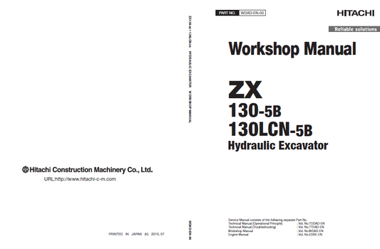 Manuales de Taller y Diagramas Circuitos Eléctricos Excavadora Hitachi ZX130-5B, ZX130LCN-5B
