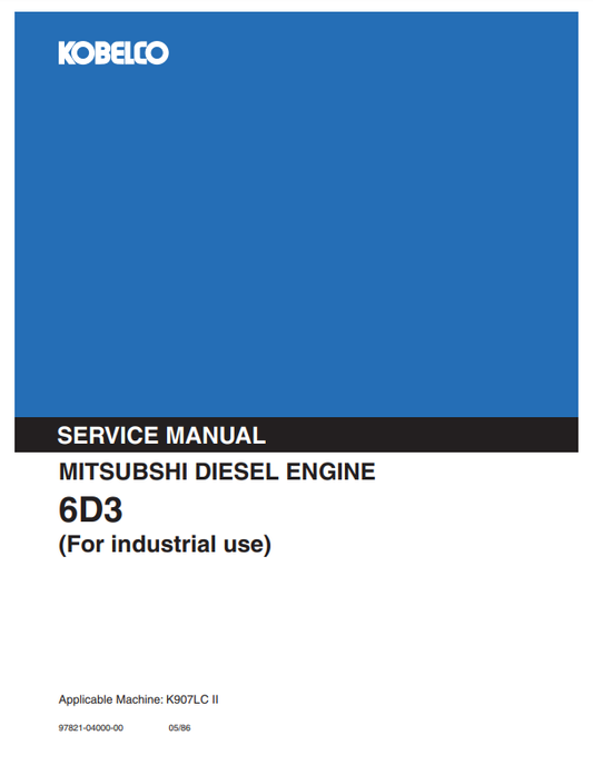 Manual de Reparación Motor Diesel Mitsubishi - Kobelco 6D3