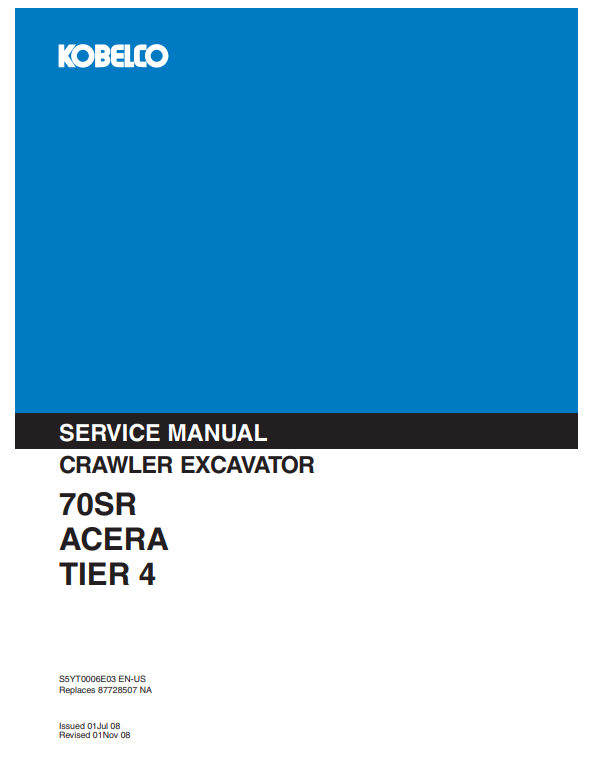 Servicio de Reparación Excavadora Compacta 70SR  Tier 4