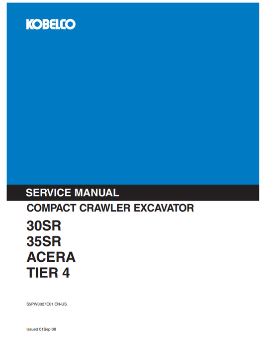 Servicio de Reparación Excavadora Compacta Kobelco 30SR ACERA , 35SR ACERA