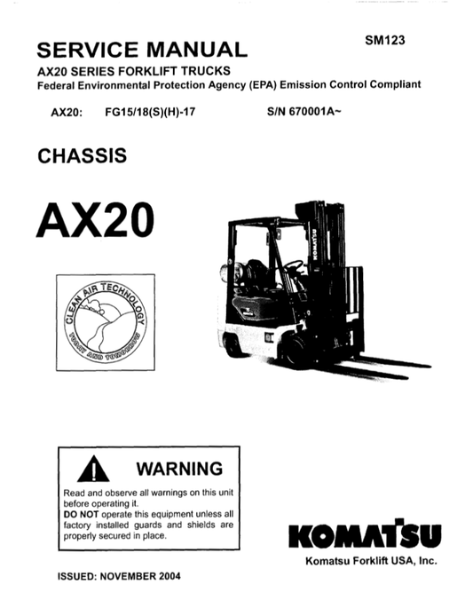Servicio de Reparación Montacarga Komatsu AX20