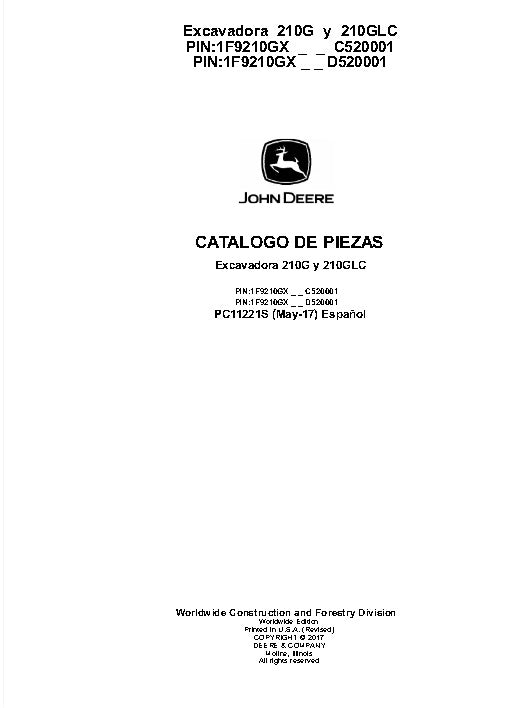 MANUAL DE PARTES 210G Y 210GLC