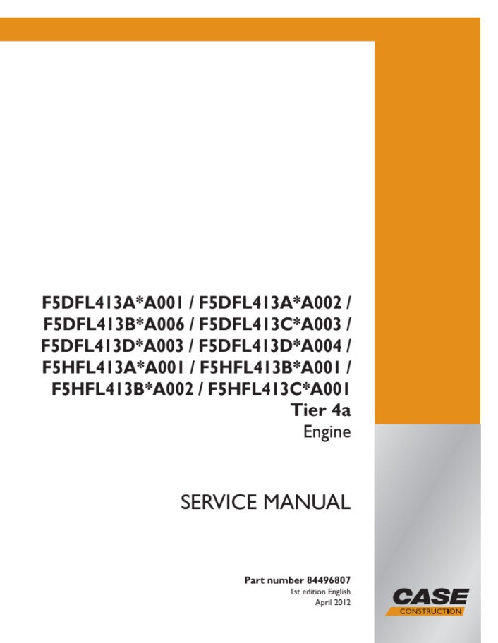 MANUAL DE SERVICIOS MOTOR F5DFL413A / F5DFL413A / F5DFL413B / F5DFL413C / F5DFL413D / F5DFL413D / F5HFL413A / F5HFL413B / F5HFL413B / F5HFL413CTIER 4A
