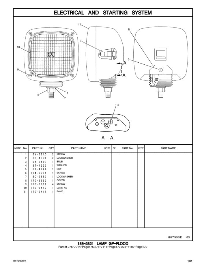 CATALOGO DE PARTES EXCAVADORA 313D SR LBR