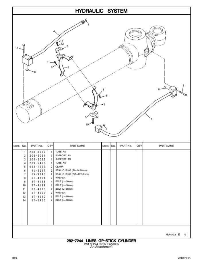 CATALOGO DE PARTES EXCAVADORA 313D SR LBR