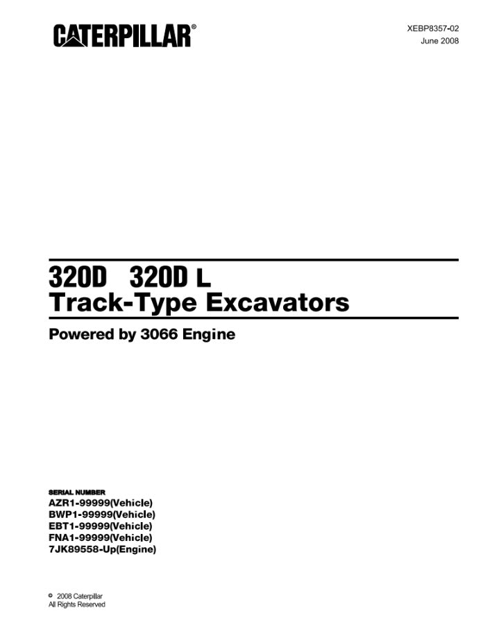 CATALOGO DE PARTES EXCAVADORA 320D-320D L AZR/ EBT/ BWP/ FNA