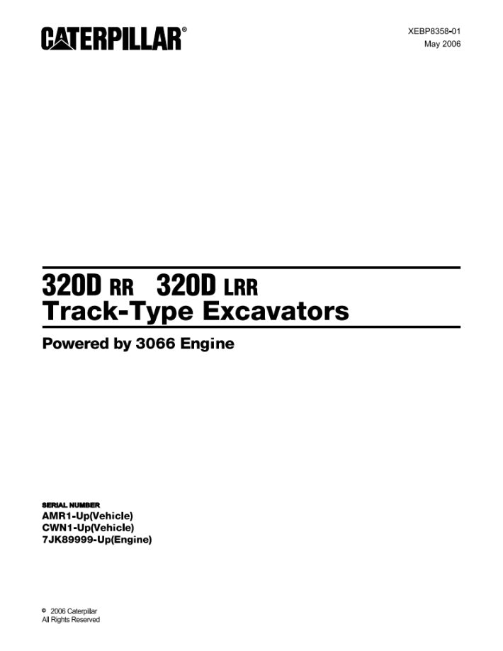 CATALOGO DE PARTES EXCAVADORA 320D RR-320D LRR AMR/ CWN