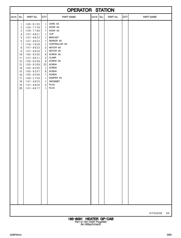 CATALOGO DE PARTES EXCAVADORA 322C 322C l ADX1-UP/ BTE1-UP/ HBG1-UP/ KCF1-UP/ 5GG00218