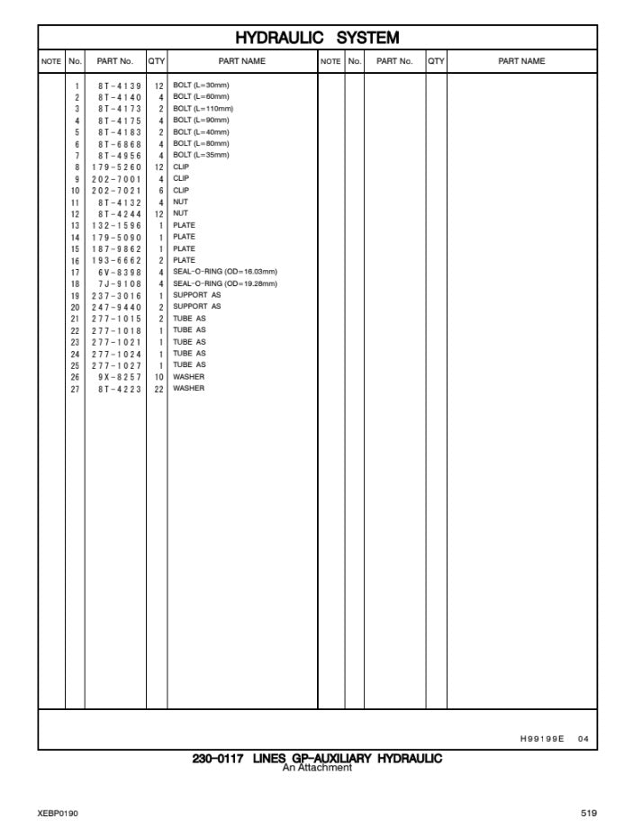 CATALOGO DE PARTES EXCAVADORA 345D-345D L BYW/ FES/ DPA/ HLC