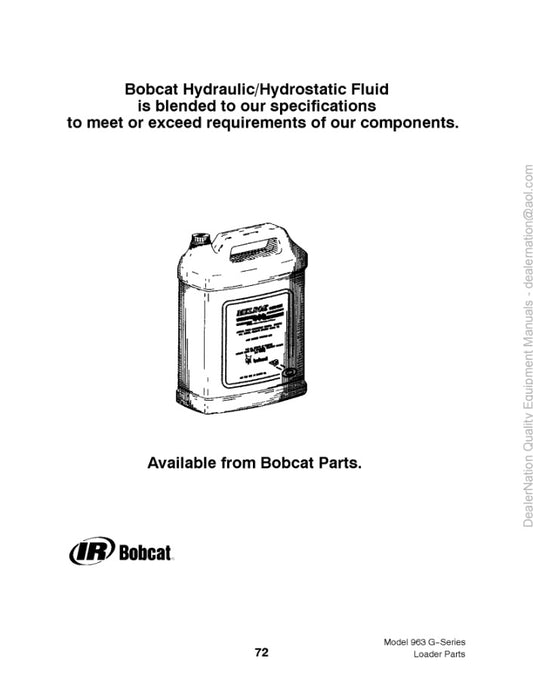 Manual de Partes Minicargador Bobcat 963 Serie G
