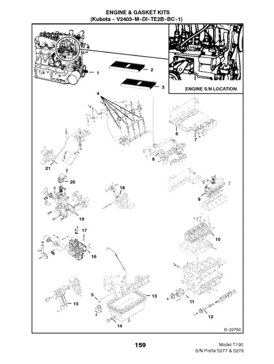 Manual de Partes Minicargador Bobcat T190 Turbo