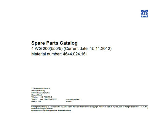 Catalogo de Partes ZF 4 WG 200