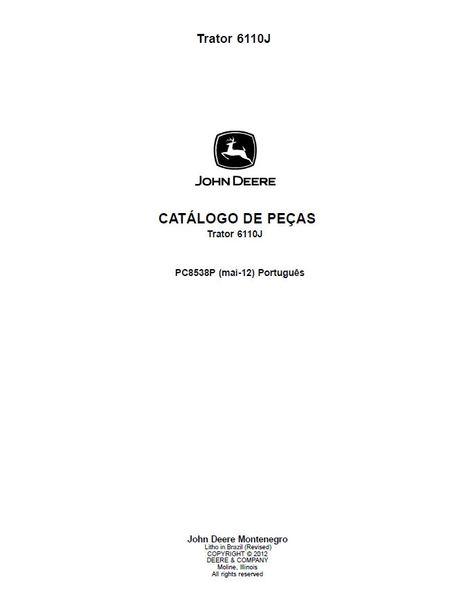Catalogo de Piezas John Deere 6110J/ PC8538P