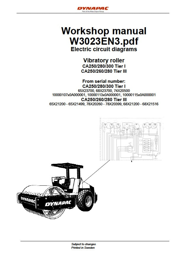 Diagrama de Circuito Eléctrico Dynapac W3023EN3