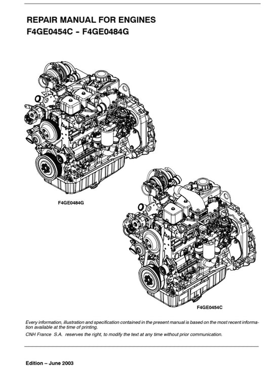 MANUAL DE REPARACIÓN MOTOR F4GE0454C -- F4GE0484G