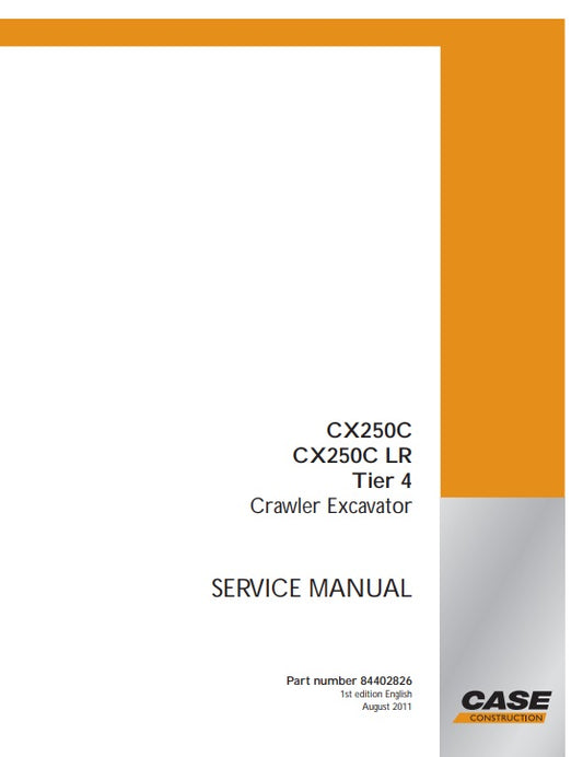 MANUAL DE SERVICIOS EXCAVADORA CX250C CX250CLR Tier 4
