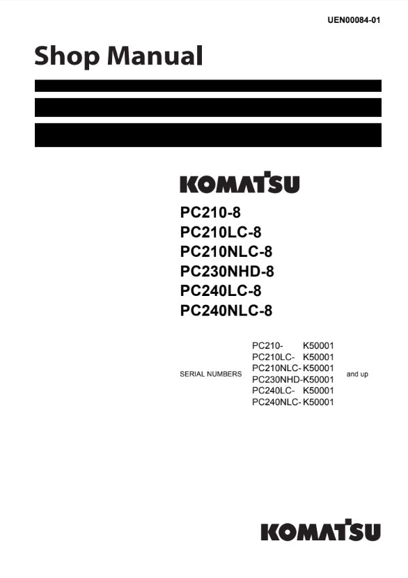 MANUAL DE SERVICIOS EXCAVADORA PC210-8 PC210LC-8 PC210NLC-8 PC230NHD-8 PC240LC-8 PC240NLC-8