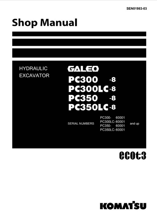 MANUAL DE SERVICIOS EXCAVADORA PC300-8  PC300LC-8  PC350-8  PC350LC-8