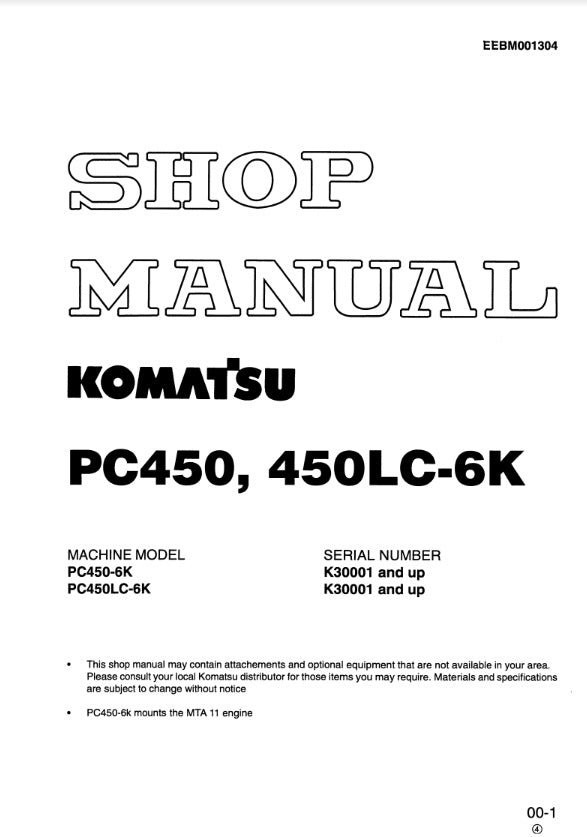 MANUAL DE SERVICIOS EXCAVADORA PC450 450LC-6K