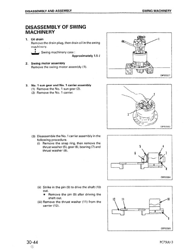 MANUAL DE SERVICIOS EXCAVADORA PC75UU-3 15001