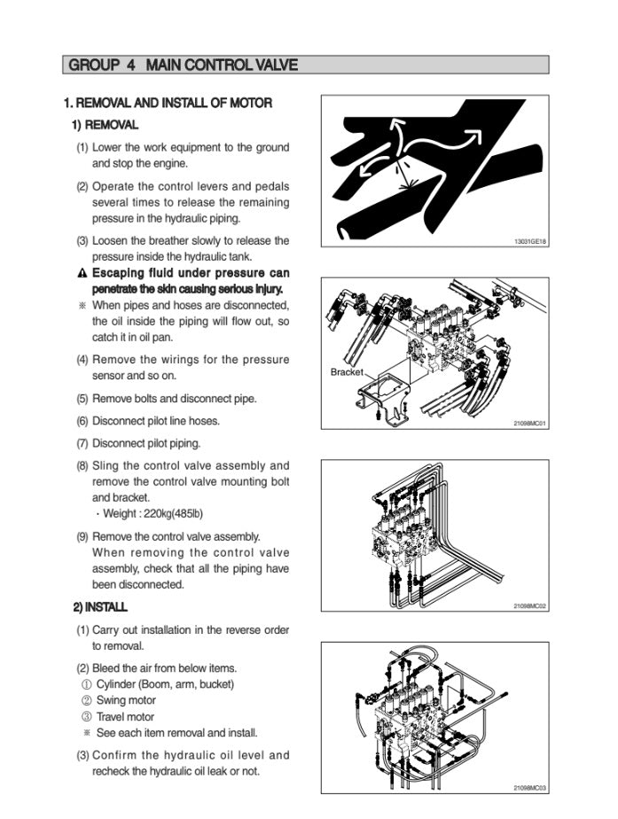 MANUAL DE SERVICIOS EXCAVADORA R220LC-9A