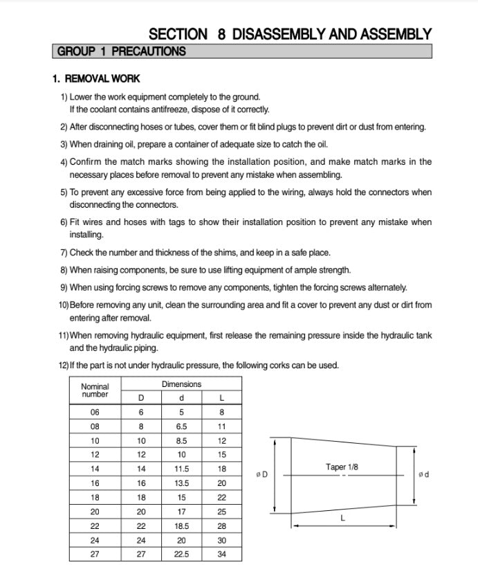 MANUAL DE SERVICIOS EXCAVADORA R450500LC-7A